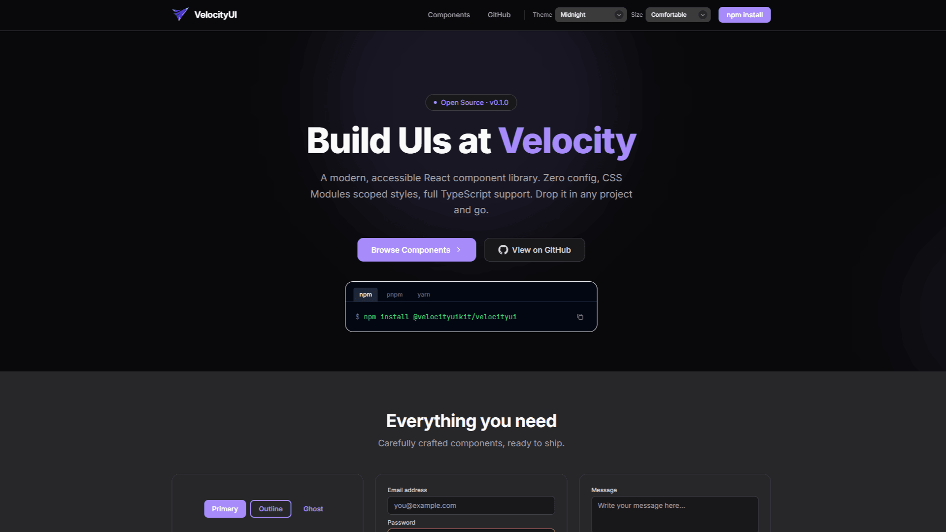 VelocityUI preview