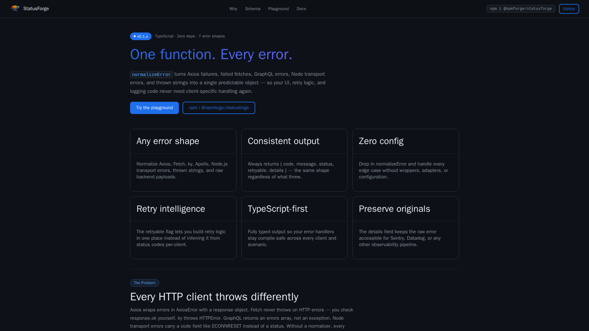 Status Forge (NPM) preview