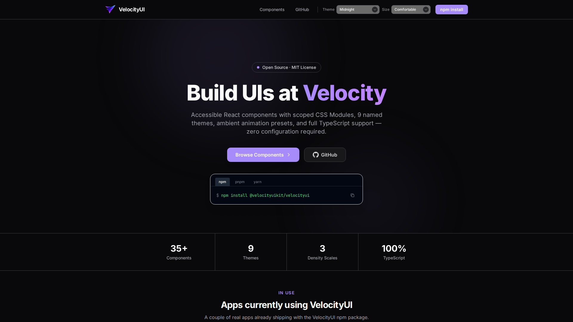 VelocityUI preview