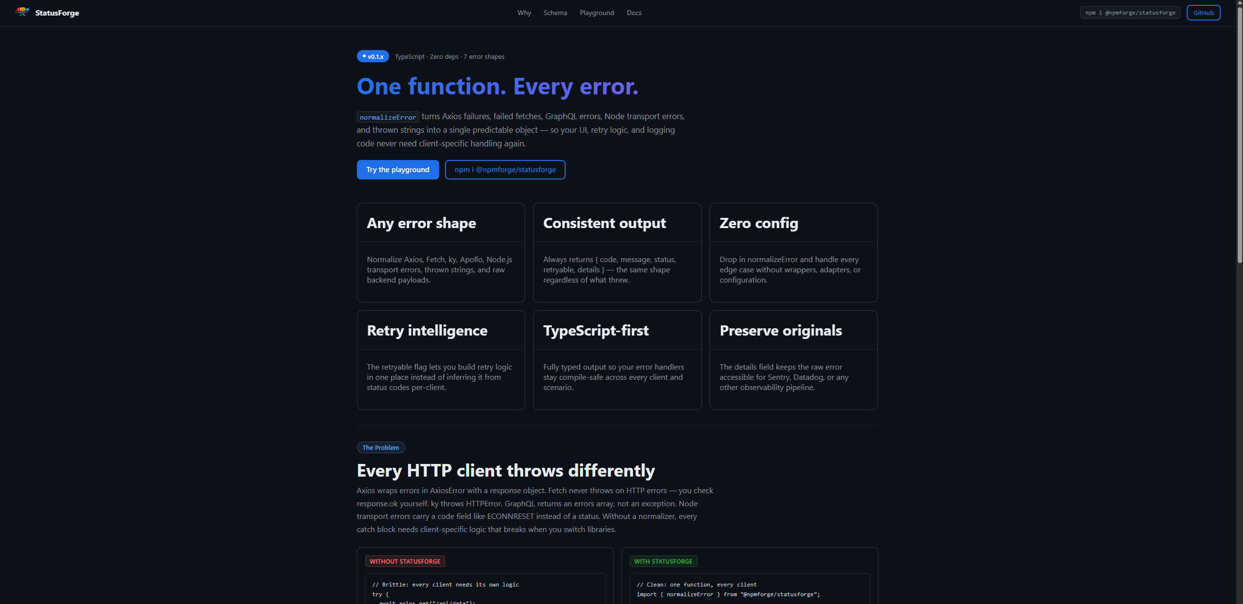 Status Forge (NPM) preview